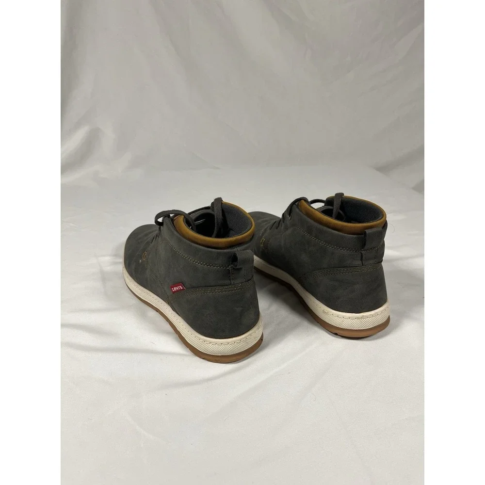 Levi's Mens Chukka Boots Size 8 Gray Faux Leather Lace Up Casual Shoes 518824K36